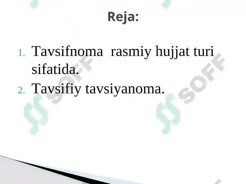 Tavsifnoma va tavsianoma matni 2
