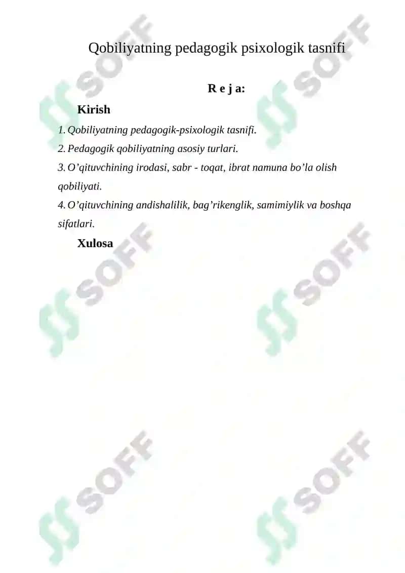 Qobiliyatlarning pedagogik-psixologik tasnifi 2