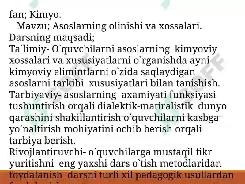 Asoslarning olinishi va xossalari 2