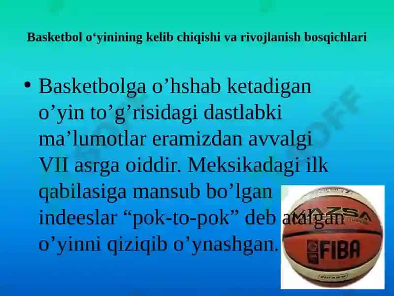 Basketbolo‘yinining kelib chiqishi va rivojlanish tarixi 2