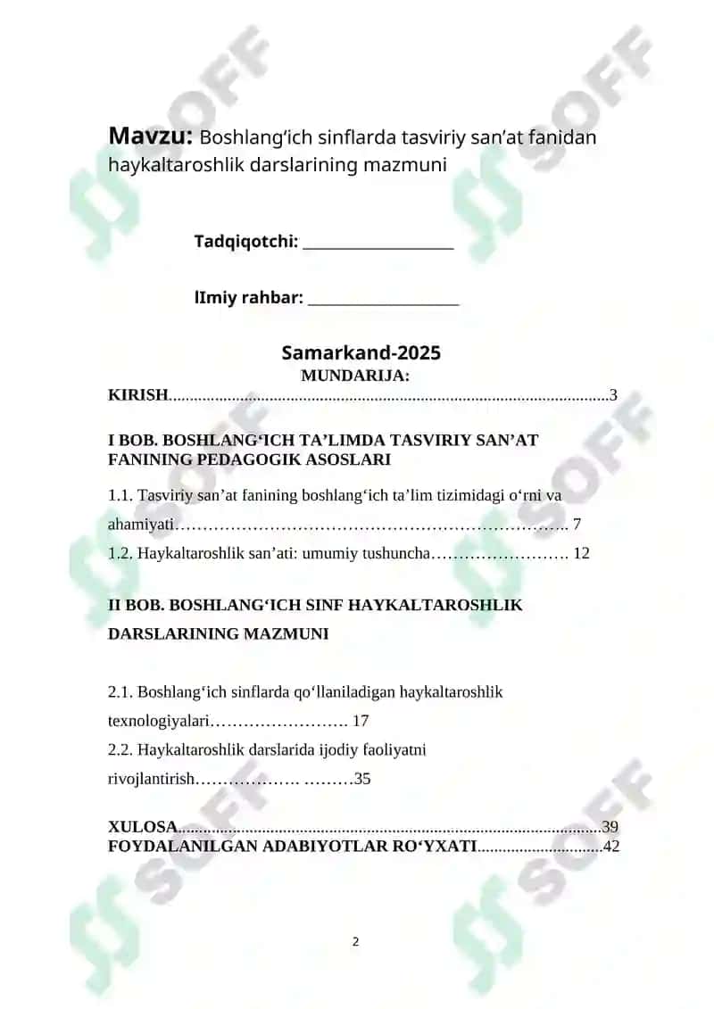 Haykaltaroshlik kurs ishi 2