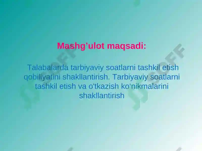 Sinf tarbiyaviy soatlari haqida umumiy tushuncha 2