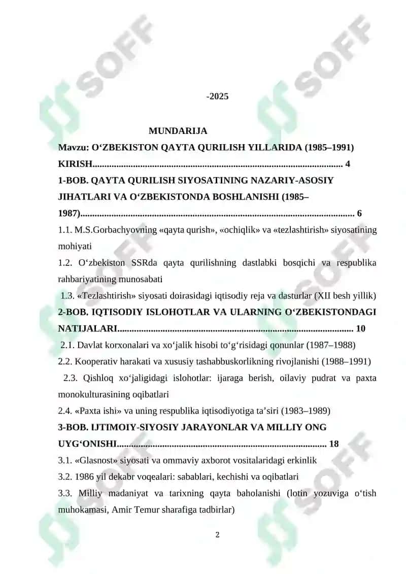 O‘ZBEKISTON QAYTA QURILISH YILLARIDA 2