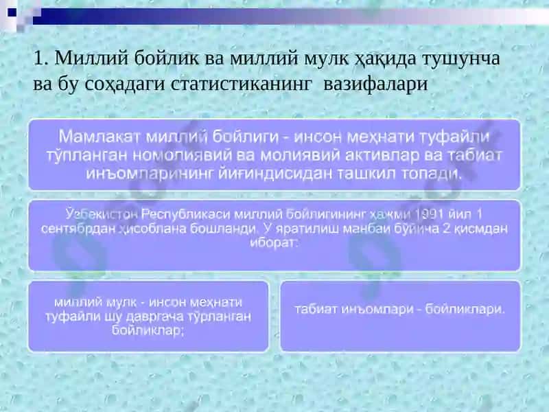 Миллий бойлик статистикаси 2