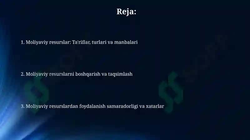 Moliyaviy resurslar 2