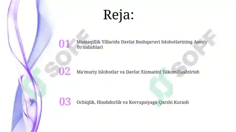 Ma'muriy islohotlar va davlat xizmati islohotlari 2