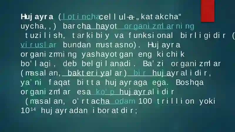 Hujayra irsiyatning moddiyasosi ekkanligi 2