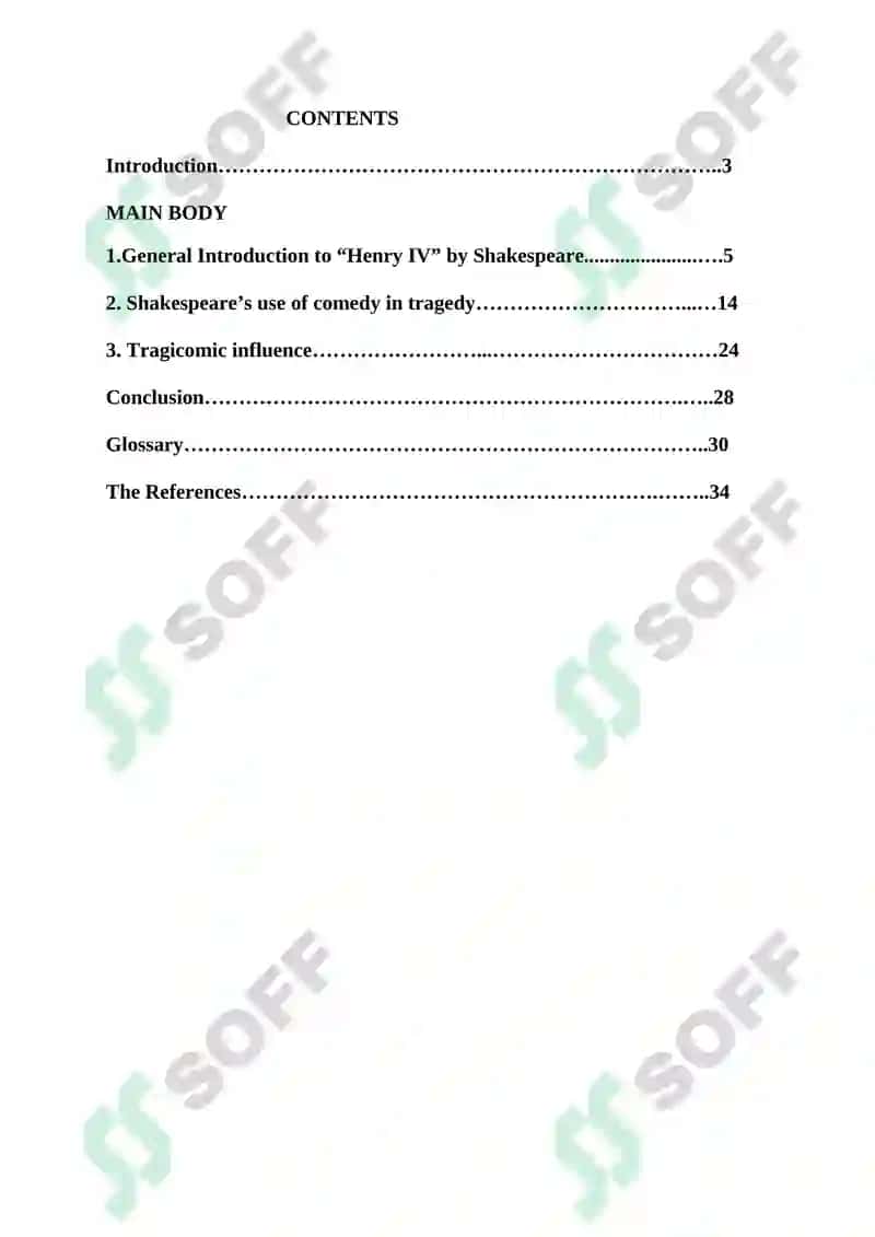 Course Work on "POLITICAL IDEA IN THE HISTORICAL CHRONICLE OF SHAKESPEARE' “HENRY IV” 2
