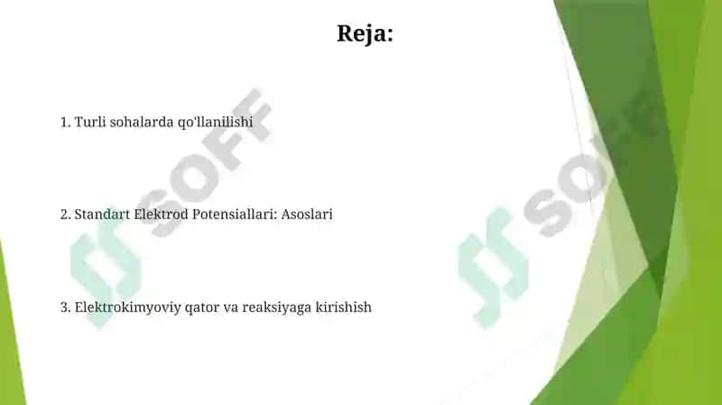 Metallarning standart elektrkimyoviy potensiallari qatori va uni qõllanishi 2