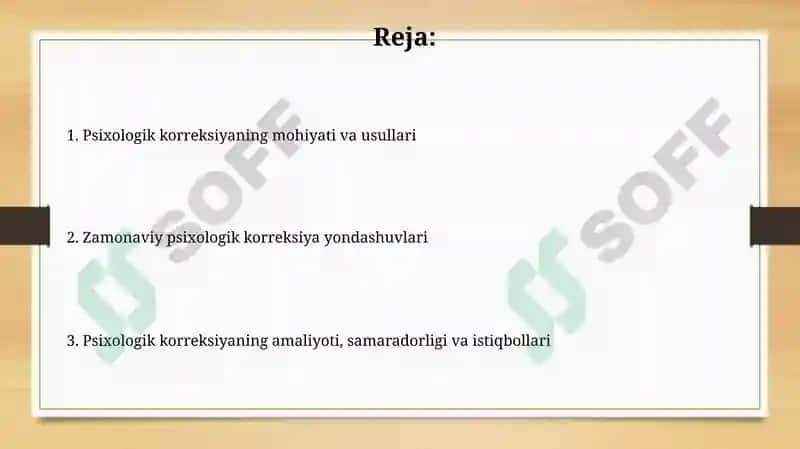 Psixologik korrektsiya tushunchasi va uning zamonaviy yondashuvlari 2