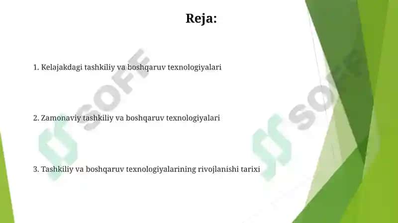 Tashkiliy - boshqaruv texnologiyalarini rivojlantirish 2