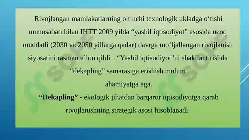 ORGANIK  QISHLOQ   XO‘JALIGINI  RIVOJLANTIRISH YO‘NALISHLARI. 2