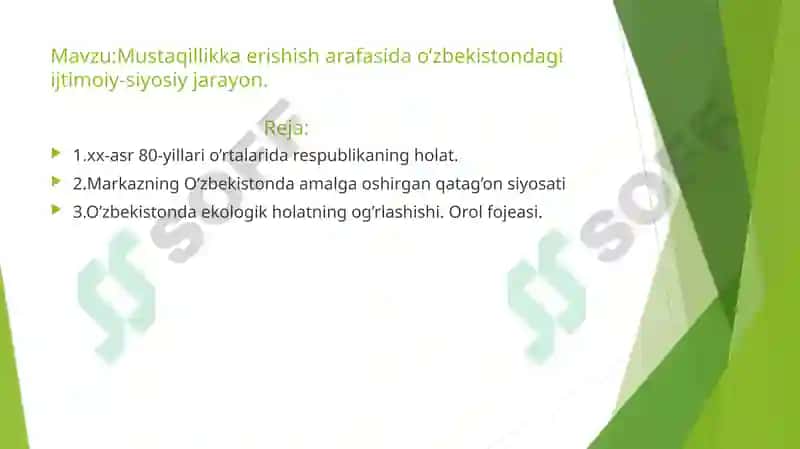 Mustaqillikka erishish arafasida O'zbekistondagi ilmiy siyosiy jarayon 2