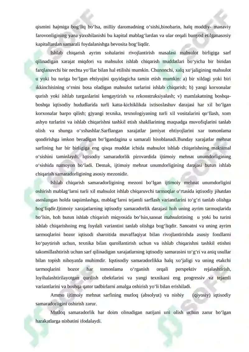 Sanoat ishlab chiqarishining iqtisodiy va ijtimoiy samaradorligi. Sanoatda fan-texnika taraqqiyoti 2