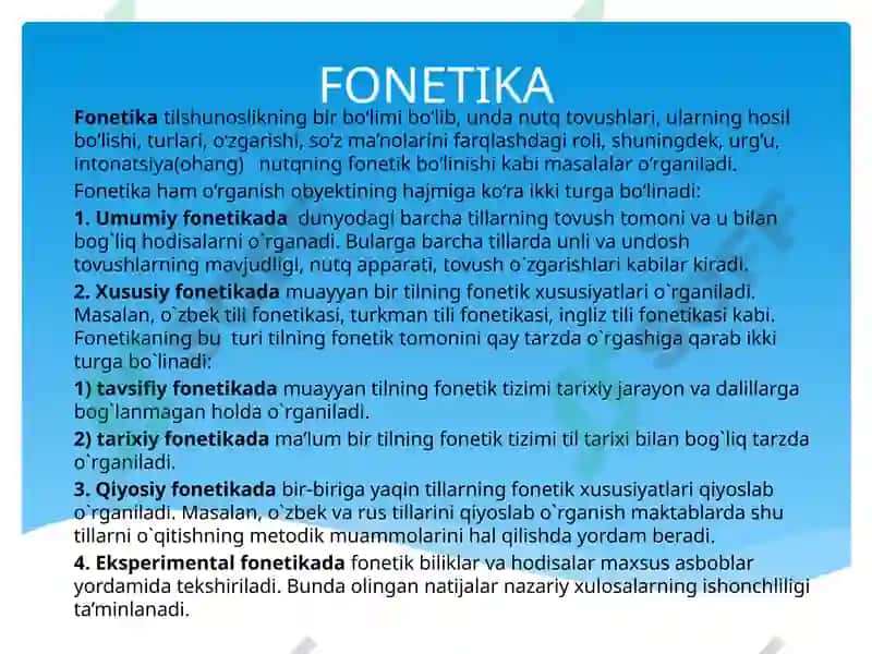 ONATILI PRAKTIKUMI1-MODUL.FONETIKA VA LEKSIKOLOGIYA1-mavzu 2