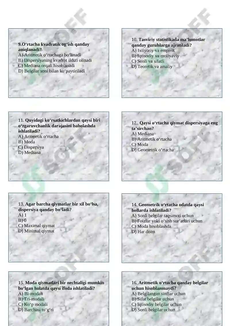 Tasviriy statistika 2