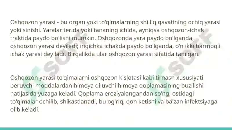 Oshqozon yarasi kasalligi: etiologiyasi va patogenezi zamonaviy aspektlar 2