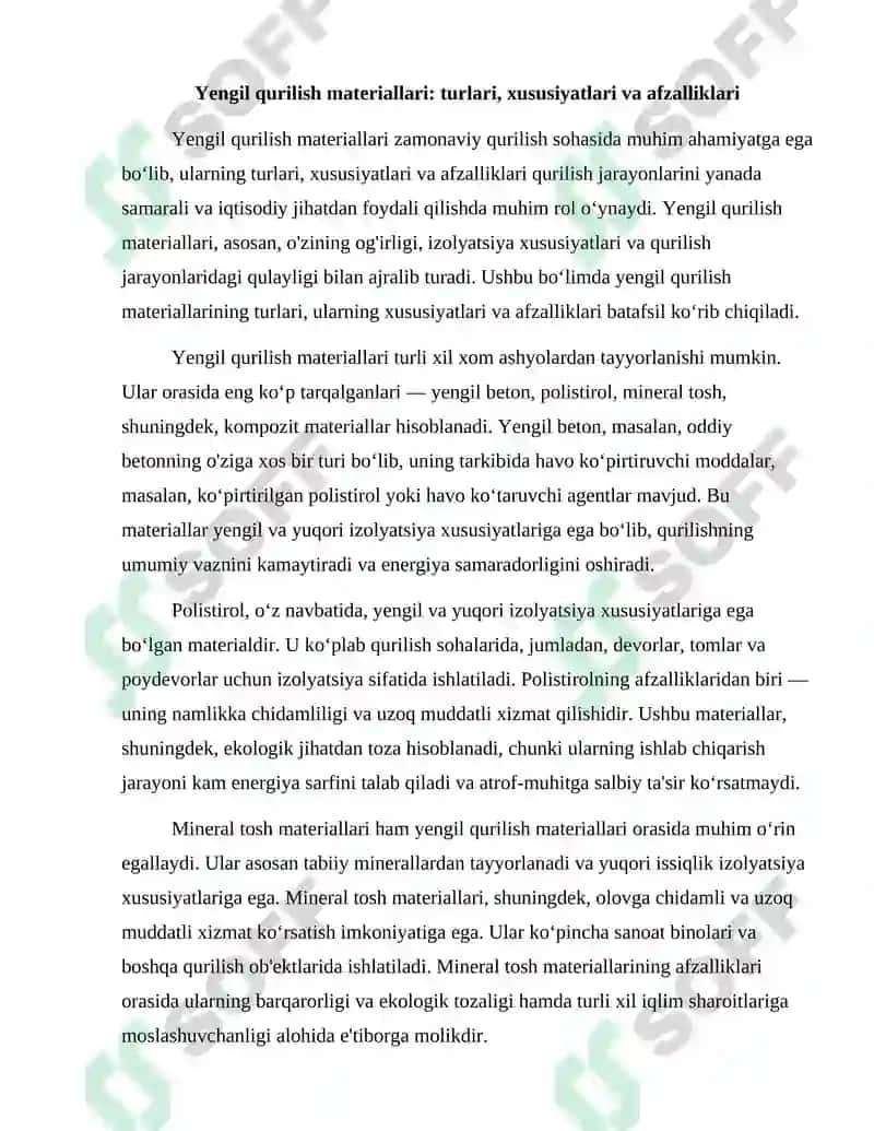 Yengil qurilish materiallari 2