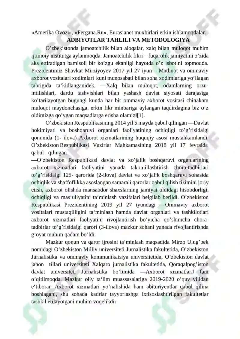 Ommaviy axborot vositalari faoliyati 2
