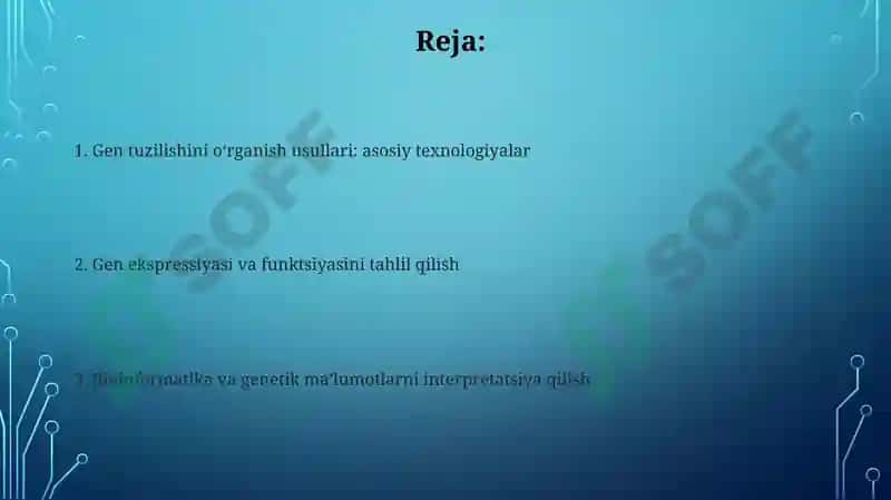 Genstrukturasini o'rganish metodlari 2