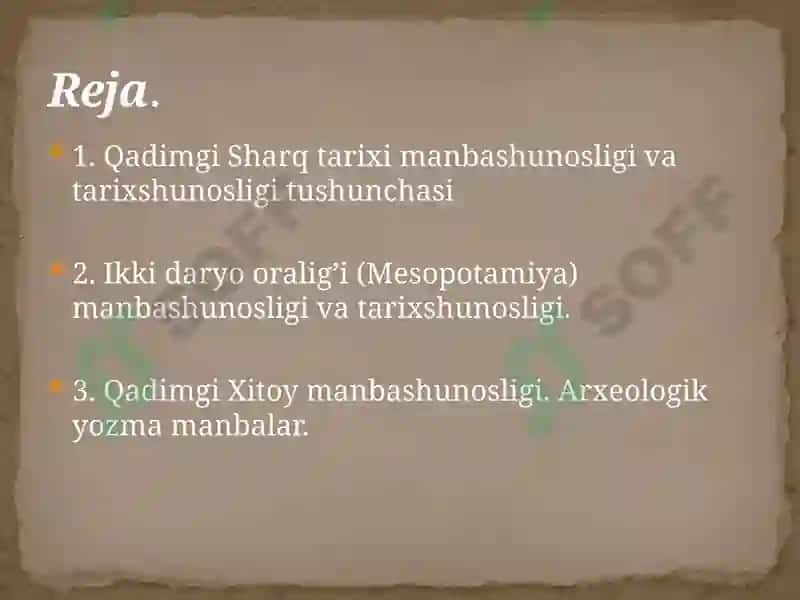 Qadimgi Sharq manbashunosligi 2