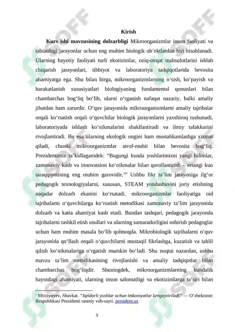 Mikroorganizmlar faoliyatiga oid tajribalarni o‘tkazish va ularni o‘quvchilarga ko‘rsatish metodikasi 2