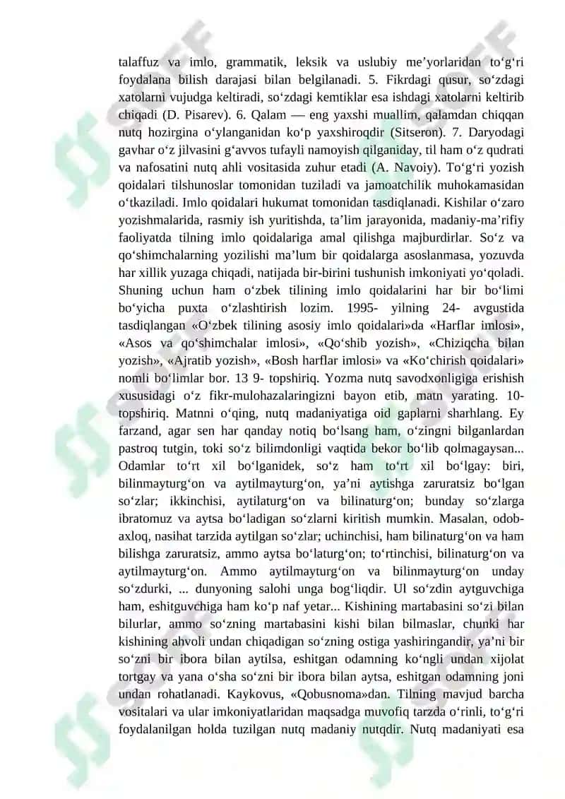Yozma nutq savodxonligi va nutq madaniyatining asoslari 2