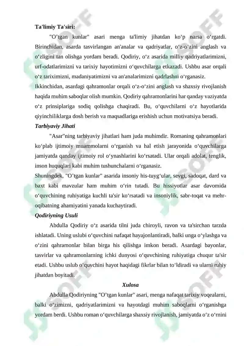 O‘TGAN KUNLAR 2