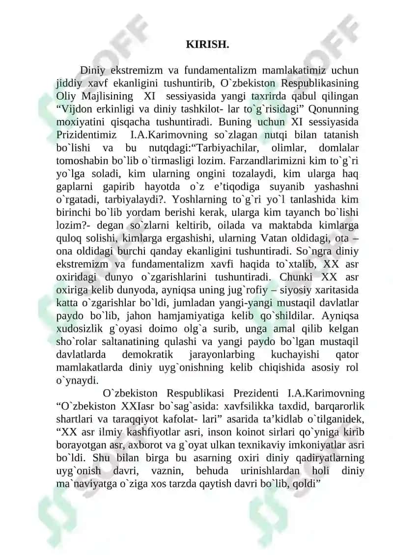 O`zbekistonda diniy bag`rikenglik va diniy tashkilotlar bilan munosabati 2