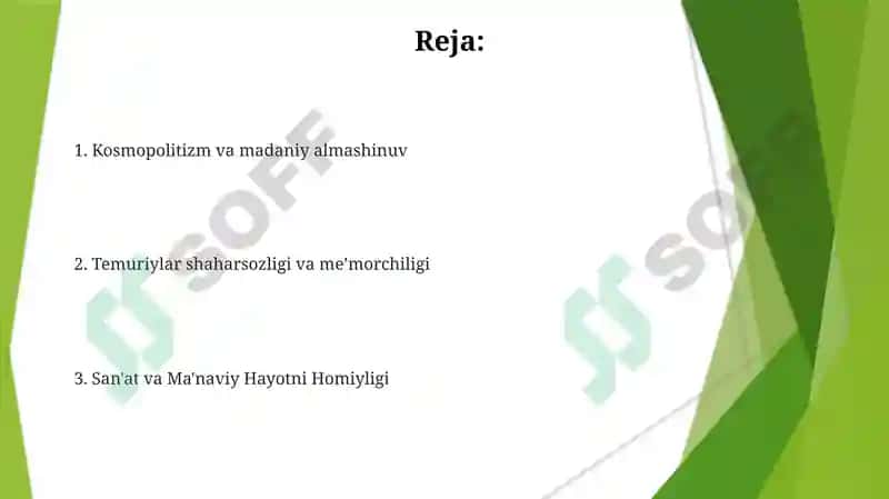 AMIR TEMUR VA TEMURIYLAR DAVRIDA SHAHAR MADANIYATINING O'ZGA XOS XUSUSIYATLARI 2