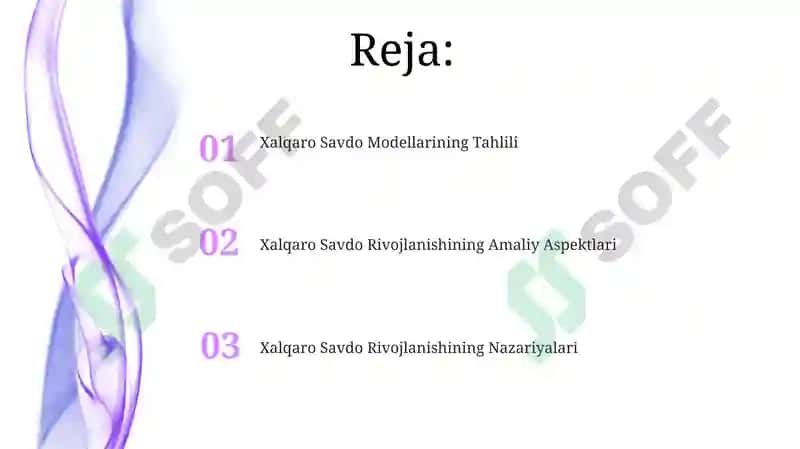 Xalqaro savdoning rivojlanish nazariyalari va modillari 2
