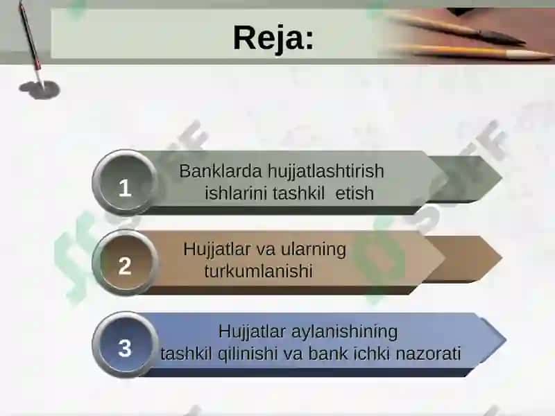 Bank hujjatlari, hujjatlar aylanishi va bank nazorati 2