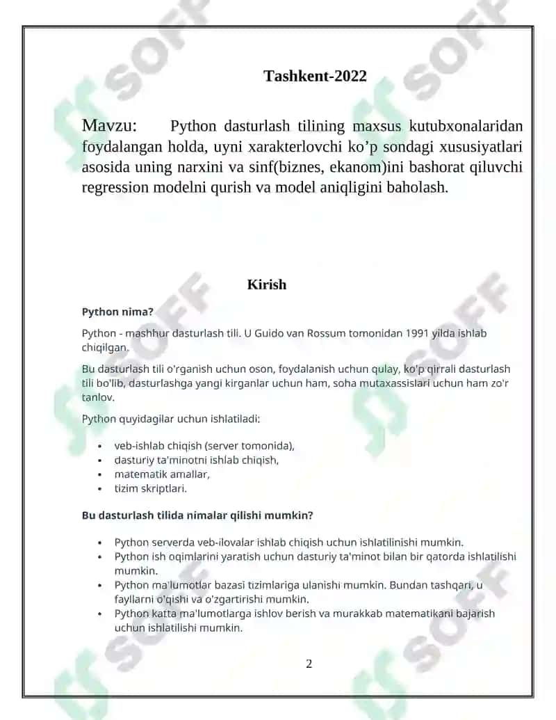 Python dasturlash tili 2
