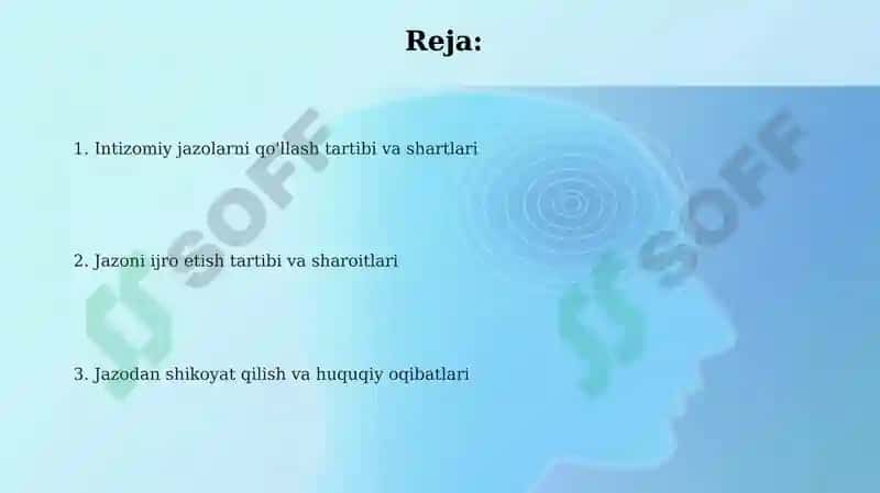 Intizomiy jazolarni qo'llash tartibi va shartlari 2