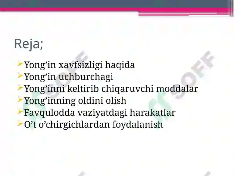 Yong'in xavfsizligi ta’minlash asoslari va chora-tadbirlari 2