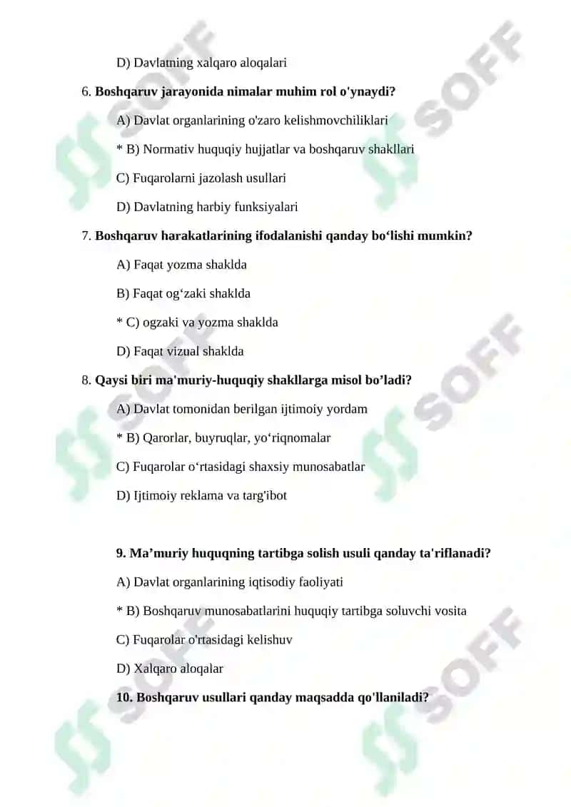 DAVLAT BOSHQARUV FAOLIYATINING MA’MURIY-HUQUQIY SHAKLLARI VA USULLARI 2