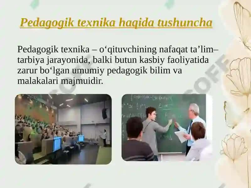 Pedagogik texnikaning asosiy tarkibiy qismlari 2