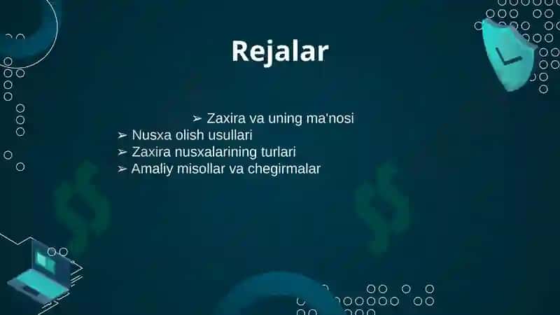ZAXIRA NUSXA OLISH USULLARI 2