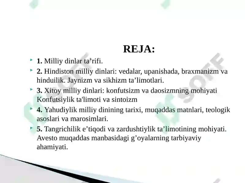 Milliy Dinlar 2