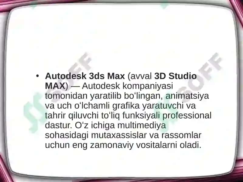Autodesk 3ds Max(avval3D Studio MAX) 2