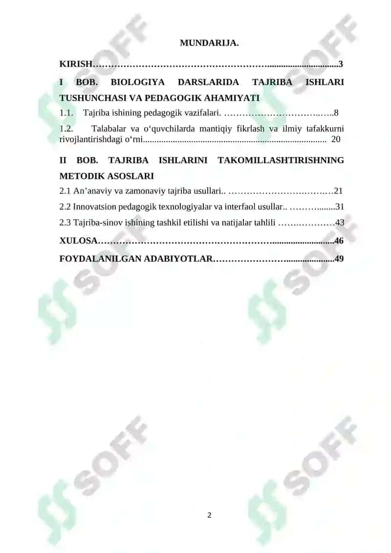 Biologiya darslarida tajriba ishlari tizimini takomillashtrish 2