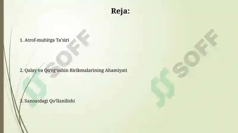 Qalay va Qoʻrgʻoshin Birikmalarining Global Bozori 2