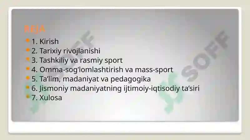 Jismoniy madaniyat Tushunchasi 2