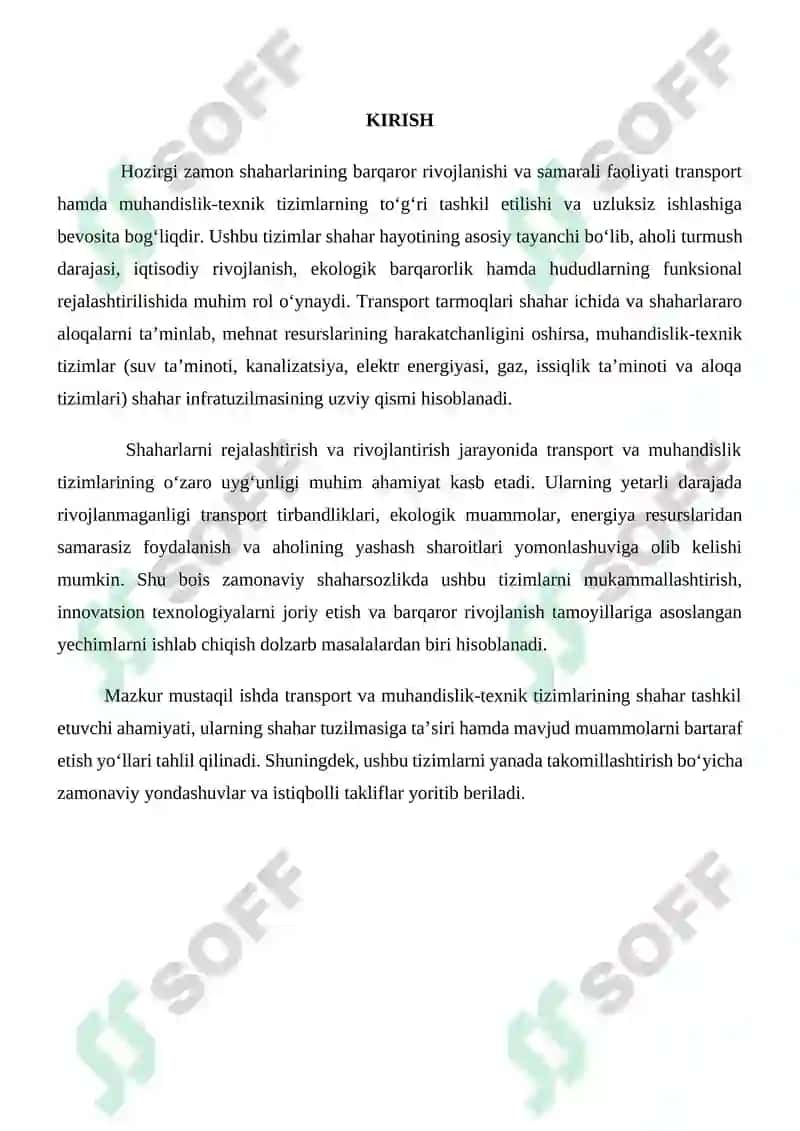 TRANSPORT VA MUXANDISLIK TEXNIK TIZIMLARINING SHAXAR TASHKIL ETUVCHI AHAMIYATI VA ULARNI MUKAMMALLASHTIRISH 2