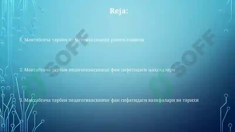 Maktabgacha pedogogokaning maqsadi vazifasi tarixi fan sifatida rivojlanishi 2