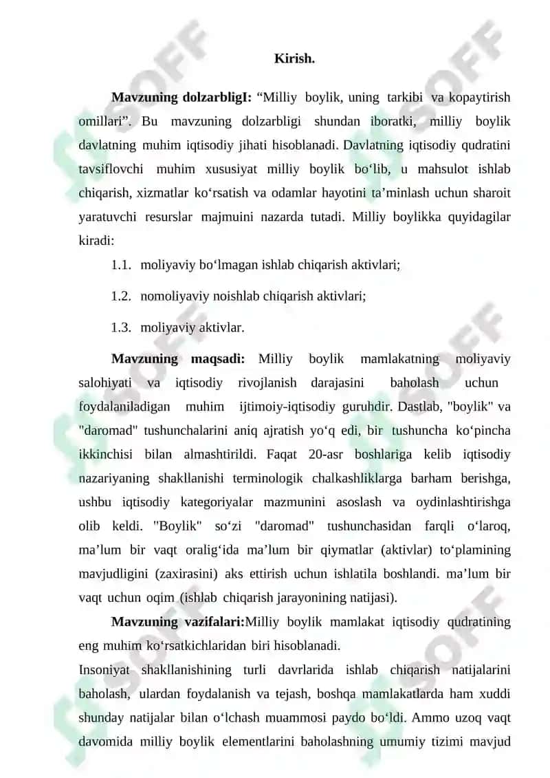Milliy boylik mohiyati, tarkibi va ko'paytirish yo'llari 2