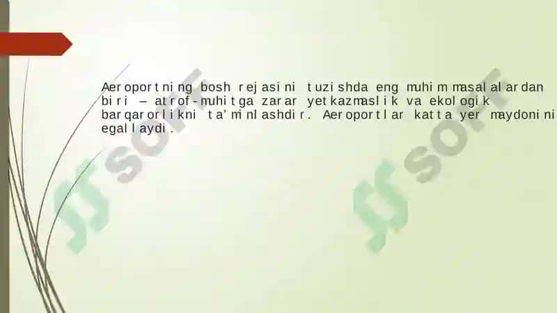 Aeroportning bosh rejasini loyihalashtirish 2