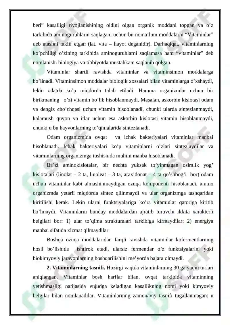 NASLIY AVITAMINOZLAR TABIY VA SUNIY VITAMINLARNI METABOLIZMI VA EKSKRETSIYALANISHI 2