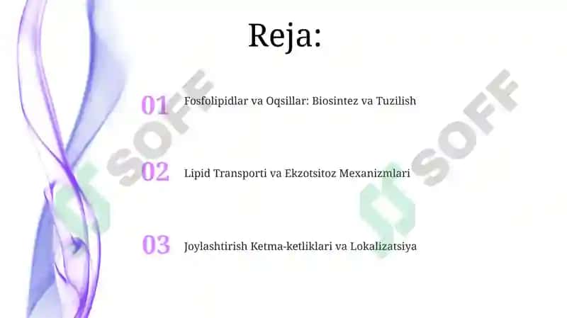 Fosfolipidlar va Oqsillar: Biosintez va Tuzilish 2