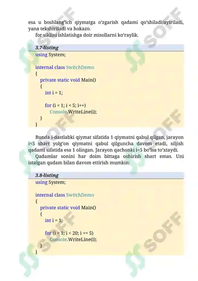 Takrorlash operatorlari 2
